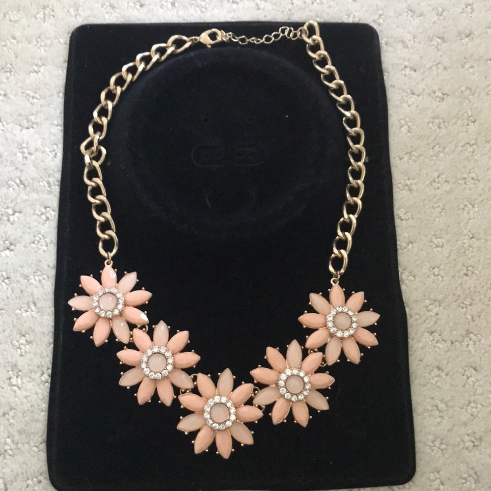 Peach and gold necklace